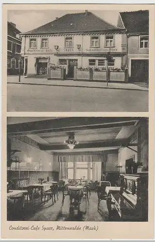 (82766) AK Mittenwalde (Mark), Conditorei Café Sparr, Mehrbild vor 1945