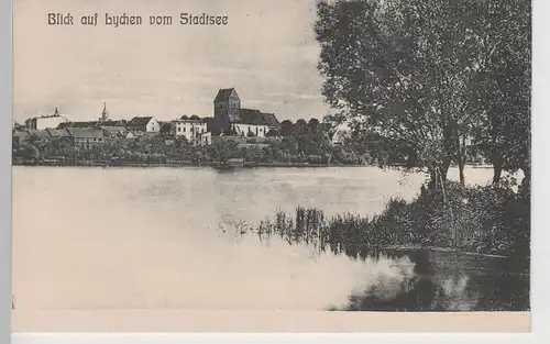 (80844) AK Lychen, Blick vom Stadtsee, vor 1945