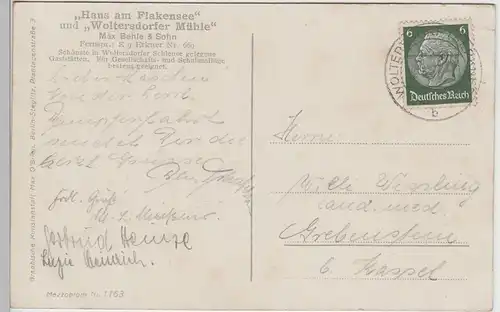 (70804) AK Schleuse Woltersdorf, Panorama vom Aussichtsturm, 1937
