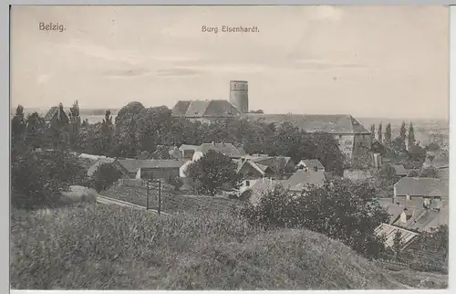 (70787) AK Belzig, Burg Eisenhardt, Bahnpost 1913