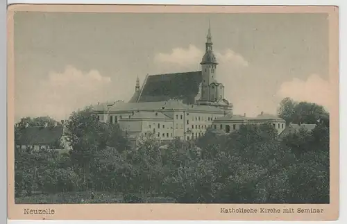 (70647) AK Neuzelle, Katholische Kirche mit Seminar, vor 1945