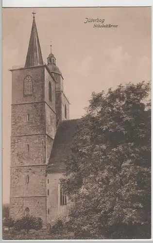 (69286) AK Jüterbog, Kirche Sankt Nikolai, Türme, vor 1945
