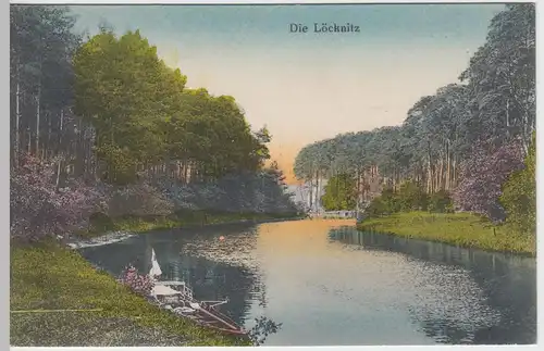 (56603) AK Löcknitz (Spree?, Elbe?), Partie am Fluss vor 1945