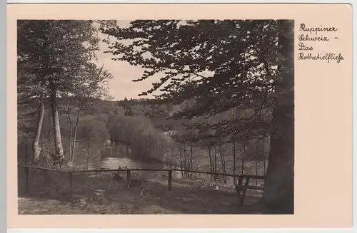 (55392) Foto AK Ruppiner Schweiz, Rottstielfließ, vor 1945