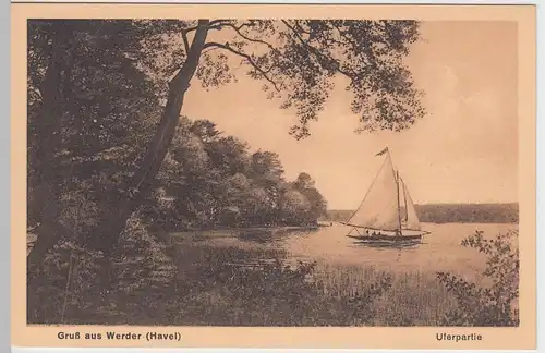 (54266) AK Werder (Havel), Uferpartie, 1927