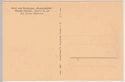 (54266) AK Werder (Havel), Uferpartie, 1927