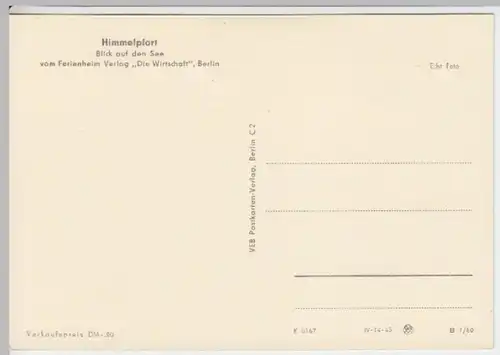 (14006) Foto AK Himmelpfort, Seeblick 1960