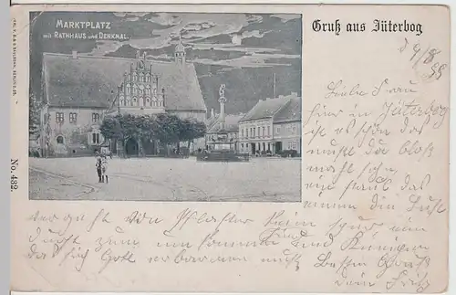 (115691) AK Gruß aus Jüterbog, Marktplatz 1899