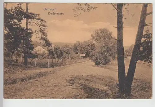 (113499) AK Ützdorf, Uetzdorf, Lanke, Wandlitz, Dorfeingang 1913