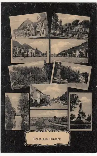 (113288) AK Gruß aus Friesack, Mehrbildkarte, vor 1945