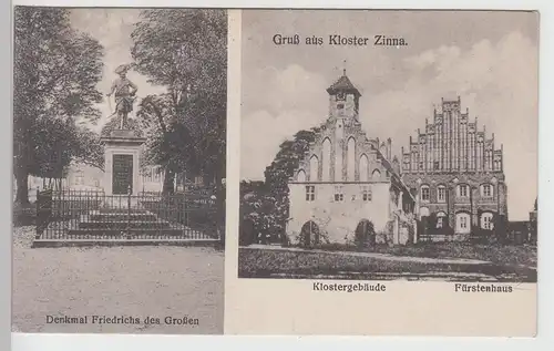 (111721) AK Kloster Zinna, Jüterbog, Fürstenhaus, Denkmal Friedrich der Große 19
