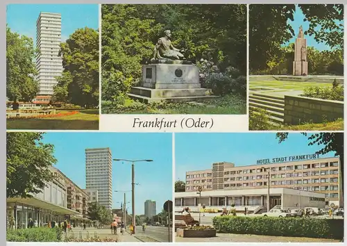 (111602) AK Frankfurt, Oder, Kleist Denkmal, Hotel, Mehrbildkarte DDR 1977