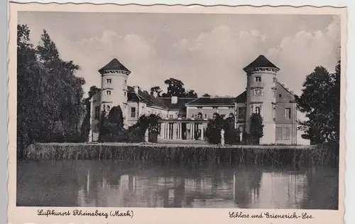 (110150) Foto AK Schloss Rheinsberg, Mark, Grienericksee, Sonderstempel 1937