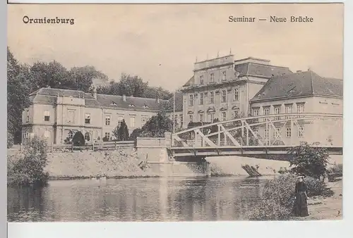 (108869) AK Oranienburg, Seminar, Neue Brücke, vor 1945
