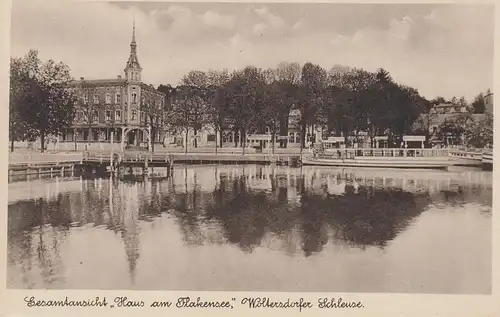 (108102) AK Flakensee, Haus am Flakensee, Schleuse Woltersdorf vor 1945