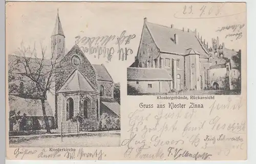 (106894) AK Gruß aus Kloster Zinna, Kirche, Jüterbog 1908