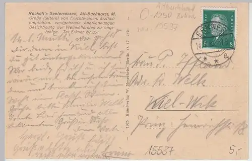 (106863) AK Alt Buchhorst, Rückelts Seeterrassen, Peetz See 1930