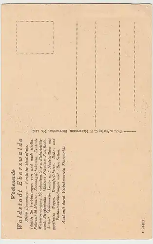 (105985) AK Waldstadt Eberswalde, Herthafall, vor 1945