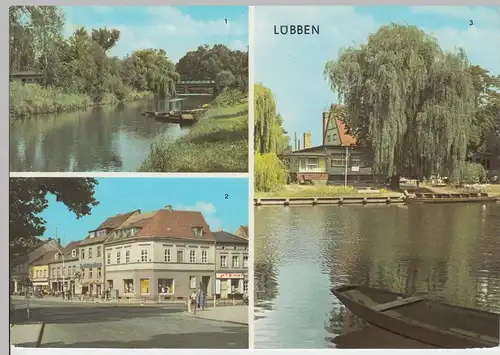 (102941) AK Lübben, Spreewald, Mehrbildkarte, Breite Straße, Strandcafe 1978