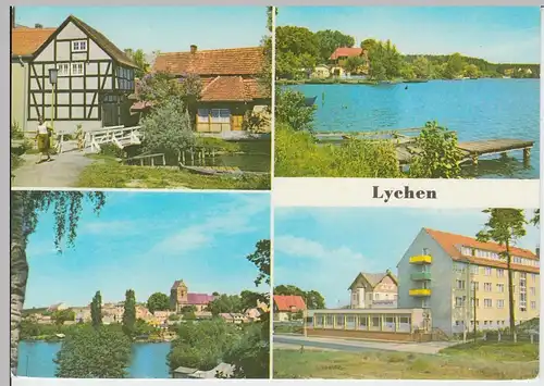 (102915) AK Lychen, Mehrbildkarte, Malerwinkel, Oberpfuhlsee 1979