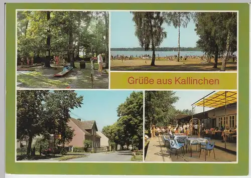 (102909) AK Kallinchen, Mehrbildkarte, Eisdiele Olivia, Motzener See 1986