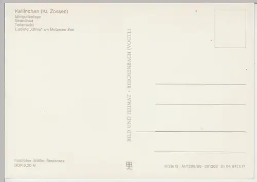 (102909) AK Kallinchen, Mehrbildkarte, Eisdiele Olivia, Motzener See 1986