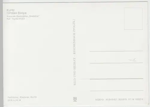 (102786) AK Kyritz, Stolpe, Mehrbildkarte, Konsum Gaststätte Seeblick 1983