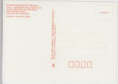 (102486) AK Groß Schönebeck / Schorfheide, Mehrbildkarte 1988