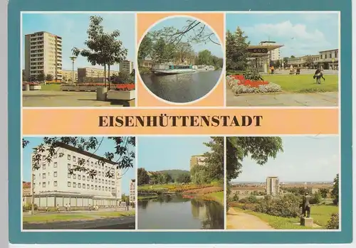 (102272) AK Eisenhüttenstadt, Mehrbildkarte 1988