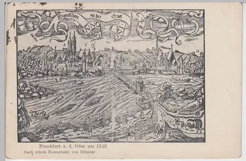 (101200) Künstler AK Frankfurt, Oder, anno 1548, nach einem Holzschnitt von Müns