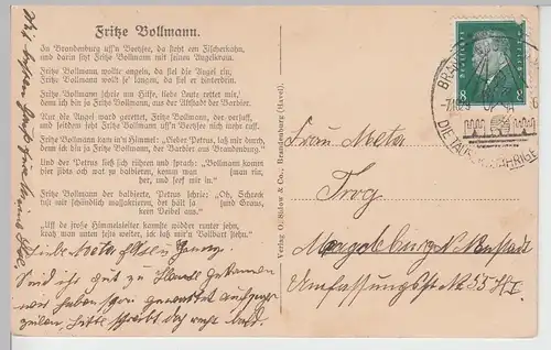 (101128) AK Brandenburg an der Havel, Fritze Bollmann Denkmal, Sonderstempel 192