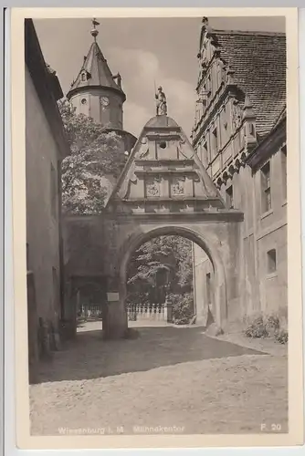 (100658) Foto AK Wiesenburg i.M., Männekentor, vor 1945