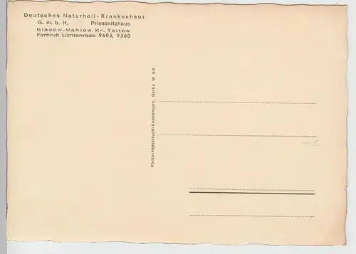 (100463) Foto AK Glasow Mahlow, Prießnitzhaus, Deutsches Naturheil Krankenhaus,