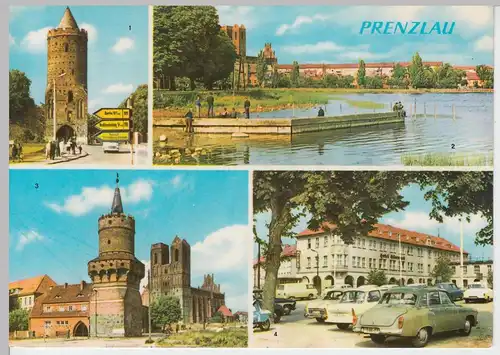 (100452) AK Prenzlau, Mehrbildkarte, Blindower Tor, Hotel Uckermark 1971