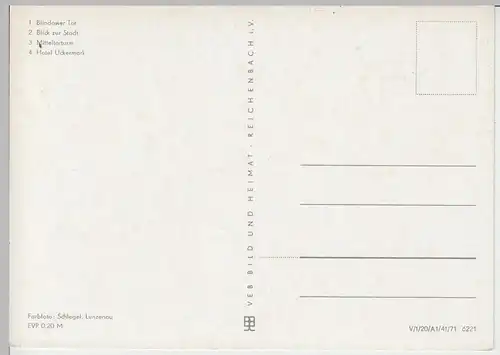 (100452) AK Prenzlau, Mehrbildkarte, Blindower Tor, Hotel Uckermark 1971