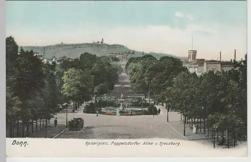 (79766) AK Bonn, Kaiserplatz, Poppelsdorfer Allee u. Kreuzberg, vor 1945