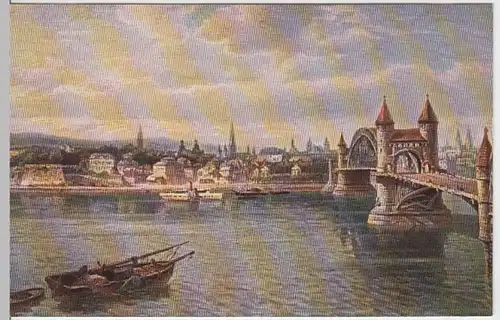 (7426) Künstler AK Bonn, Rheinbrücke, vor 1945