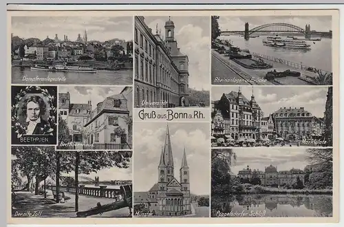 (42496) AK Bonn, Rhein, Mehrbildkarte, Alter Zoll, Münster 1941