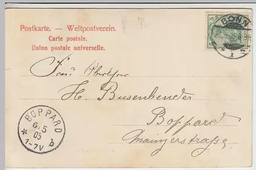 (42032) AK Bonn, Rhein, Alter Zoll, Hotel Rheineck 1905