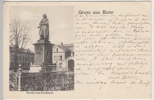 (39469) AK Gruss aus Bonn, Beethoven-Denkmal 1901