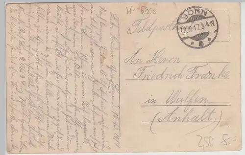 (113991) AK Bonn, Münsterplatz, Kirche, Beethoven Denkmal, Feldpost 1917