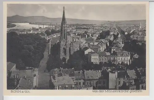 (110184) AK Bonn, Rhein, Kreuzkirche, Blick vom Münster, vor 1945