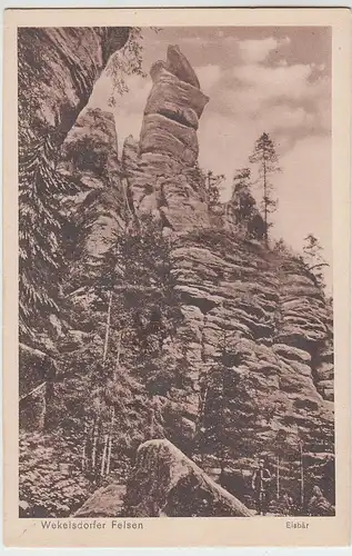 (98952) AK Wekelsdorf, Teplice nad Metují, Wekelsdorfer Felsen, Eisbär, 1914