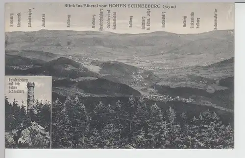 (98290) AK Elbtal, Blick v. Hohen Schneeberg, Decínský Snezník 1928