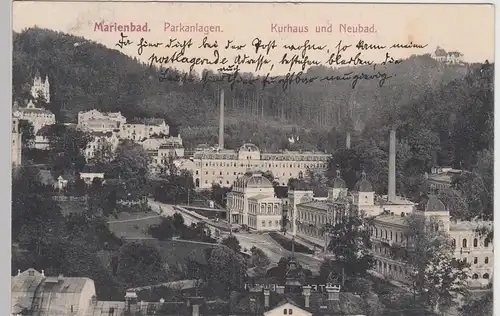 (97329) AK Marienbad, Mariánské Lázne, Parkanlagen, 1915