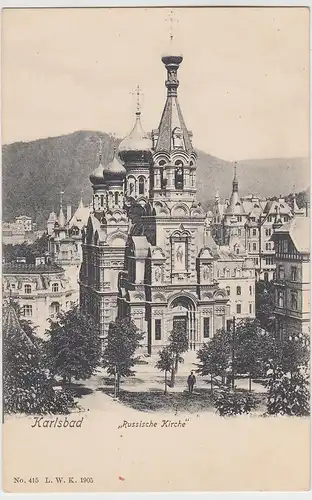 (93843) AK Karlsbad, Karlovy Vary, Russische Kirche, vor 1905