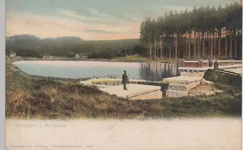 (93613) AK Talsperre Marienbad, Vodní nádrz Mariánské Lázne, vor 1905