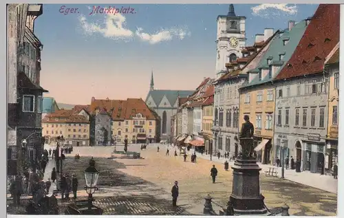 (91640) AK Eger, Cheb, Marktplatz vor 1945