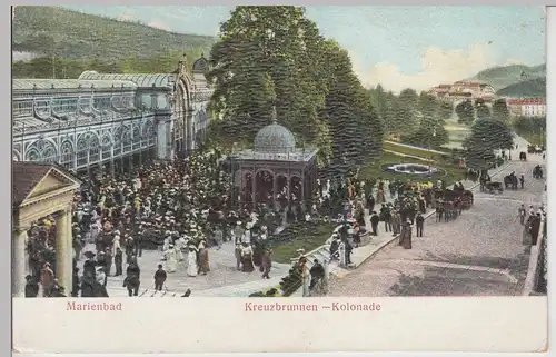 (91634) AK Marienbad, Mariánské Lázne, Kreuzbrunnen-Kolonade um 1900
