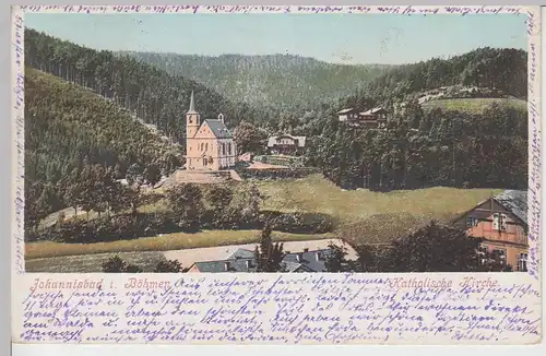 (90510) AK Johannisbad, Janské Lázne, Katholische Kirche 1901